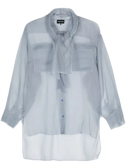 Chemise à détail de foulard - Giorgio Armani - Modalova