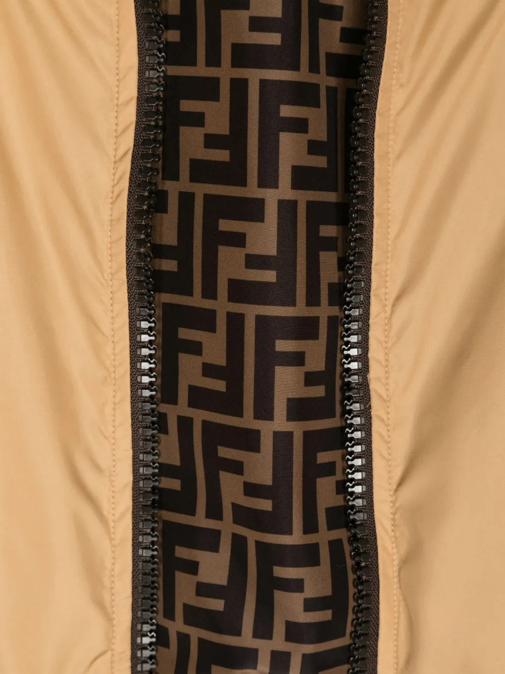 Fendi Kids Omkeerbaar jack met FF logoband Beige