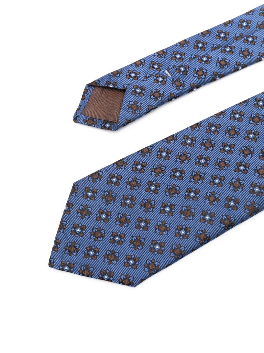 Canali Stropdas met jacquard - Blauw