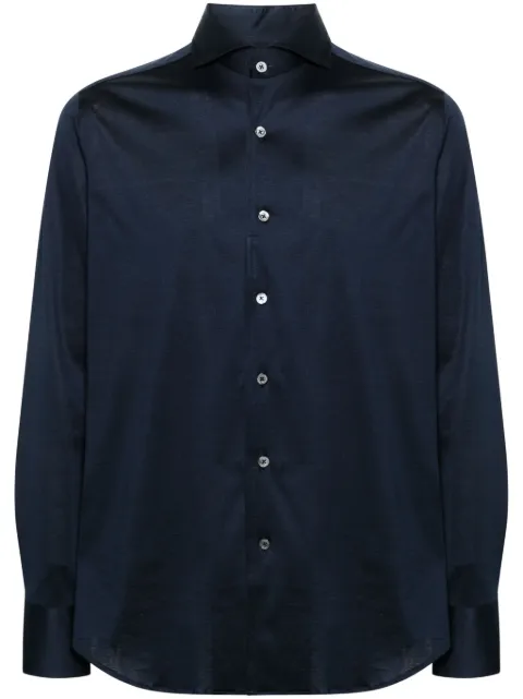 Canali spread-collar cotton shirt