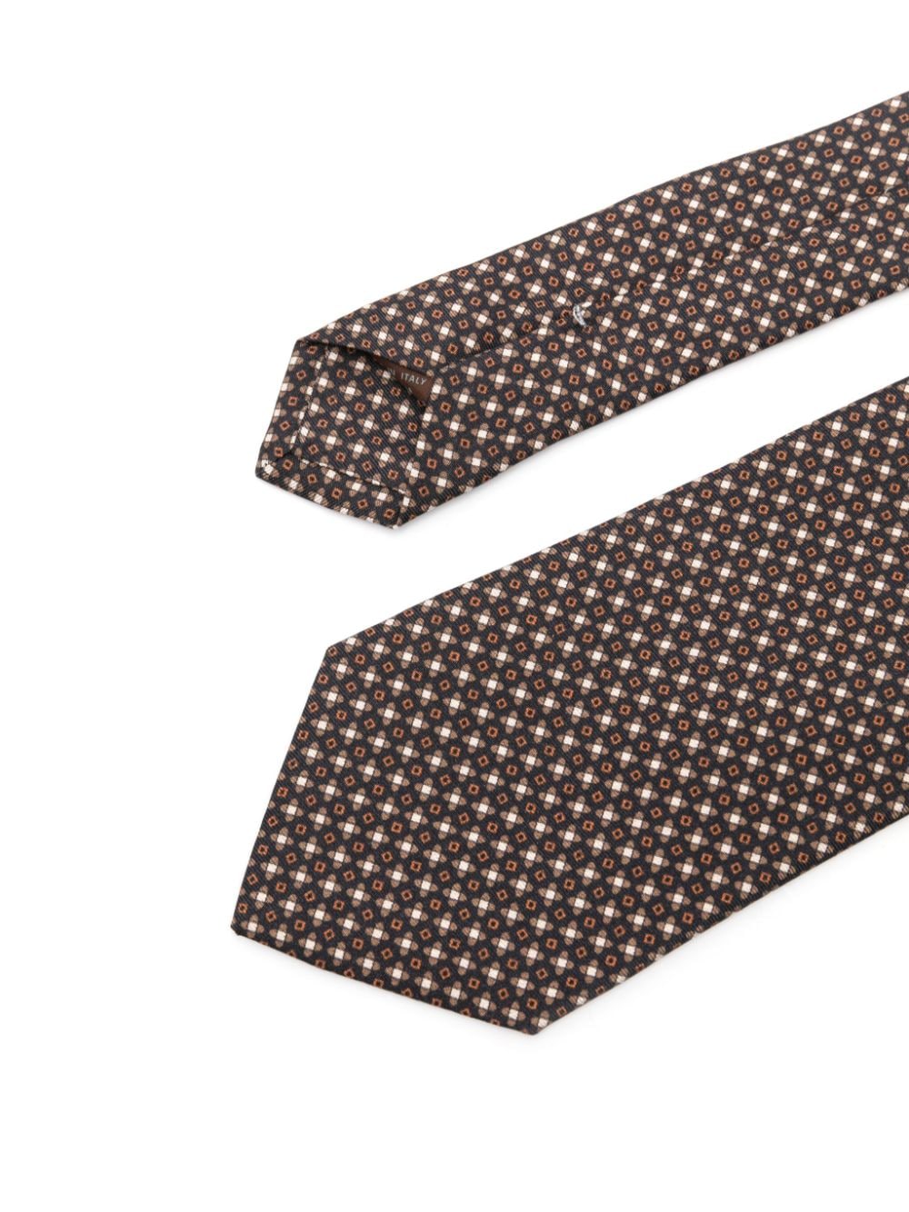 Shop Canali Patterned-jacquard Silk Tie In Brown