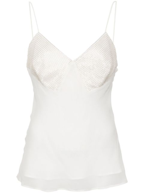 Max Mara bead-detail silk tank top Women