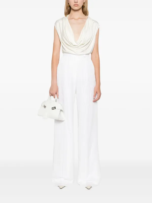 【送料&関税込】Max Mara Laringe Trousers Max Mara Laringe high-waist straight-leg Trousers | White
