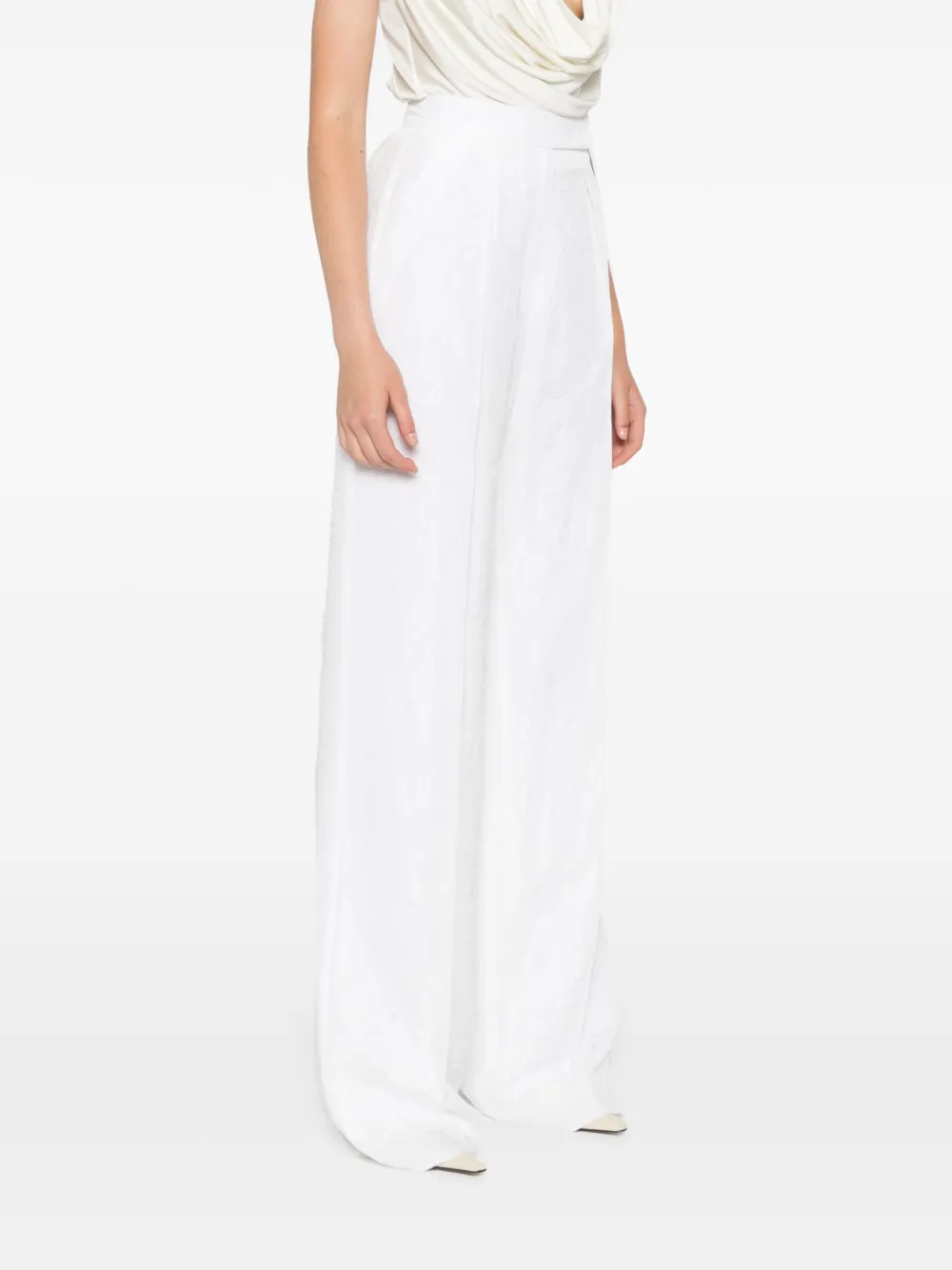 Max Mara Laringe High-waist Straight-leg Trousers In White