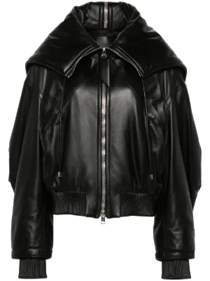 ささ【超美品】PRADA レザージャケット Prada パデッド レザージャケット | ブラック | FARFETCH JP