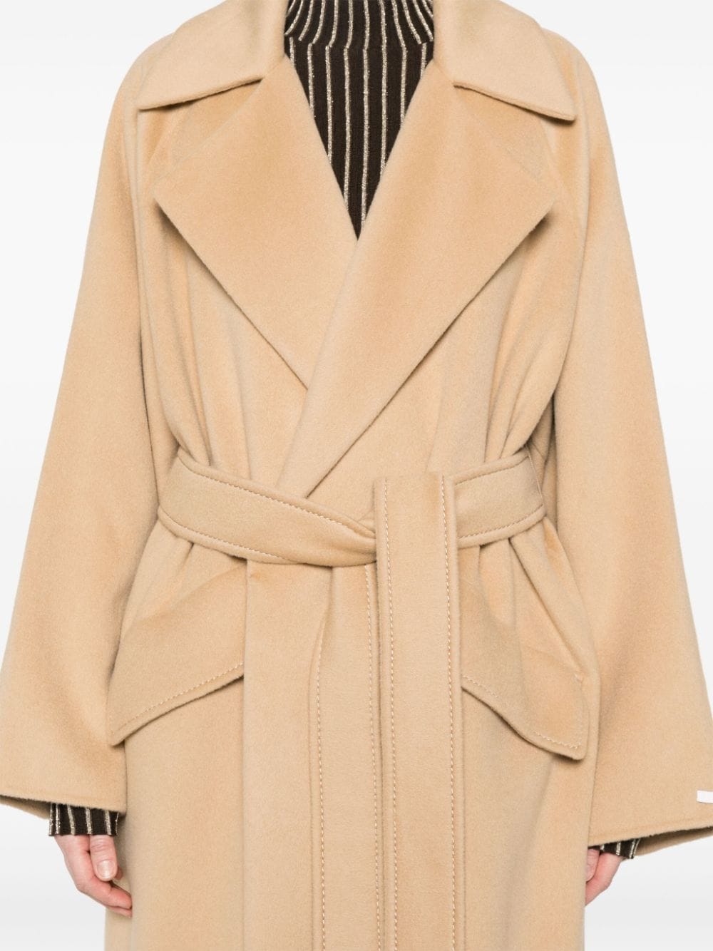 Shop Sportmax Orense Belted Coat In Neutrals