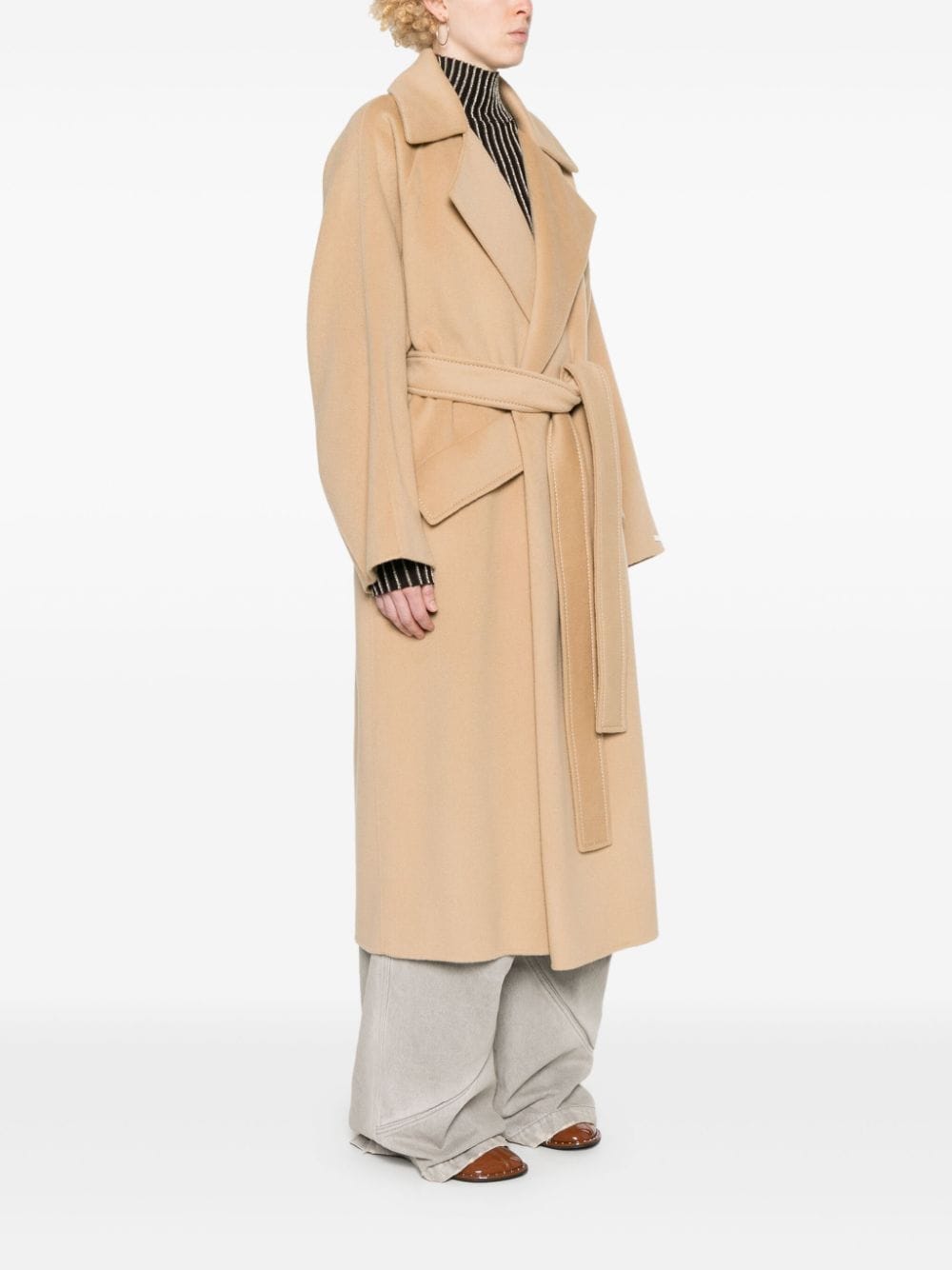 Shop Sportmax Orense Belted Coat In Neutrals