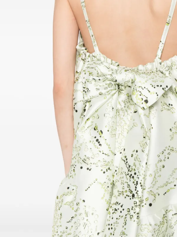 SAIID KOBEISY Printed Mikado Dress - Green