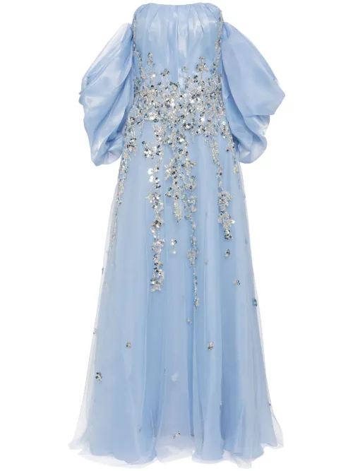 Robe longue à ornements de perles - Saiid Kobeisy - Modalova