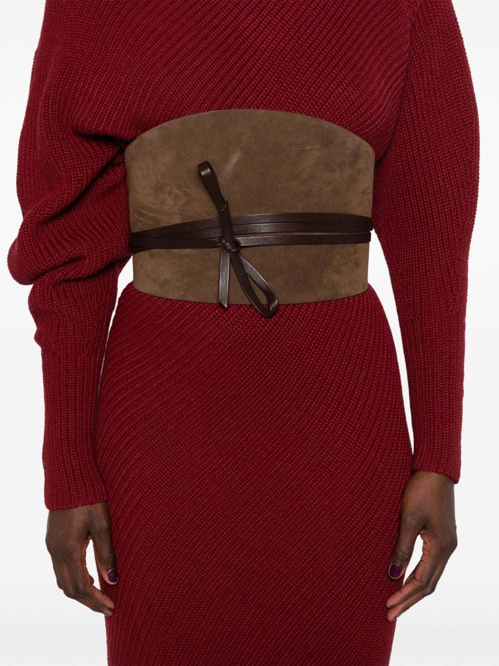 Shop Philosophy Di Lorenzo Serafini Chunky-knit Midi Dress In Red