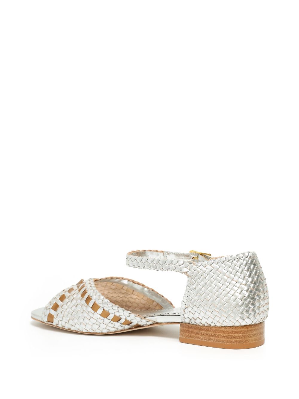 Sarah Chofakian Boubourg woven leather sandals White