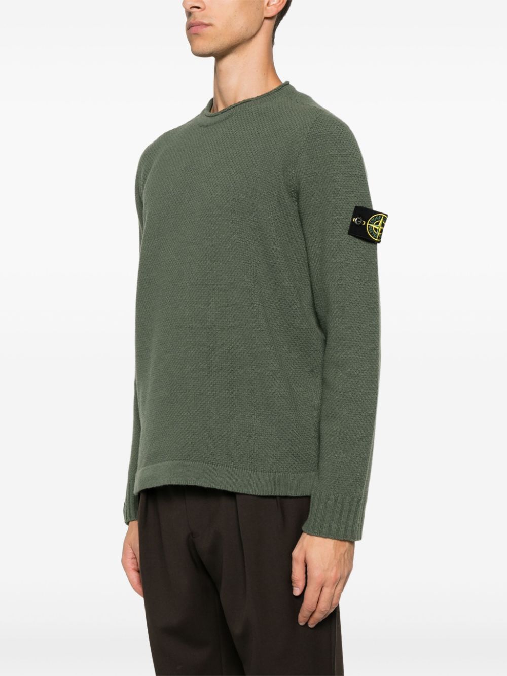 Shop Stone Island Crew-neck Sweater In Green