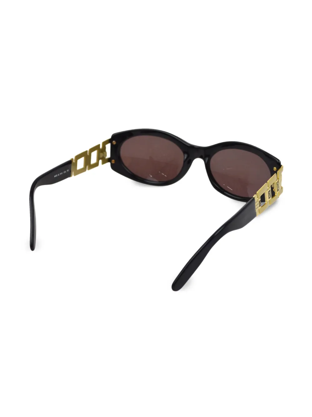 Fendi Pre-Owned 1990-2000s FF zonnebril met ovaal montuur - Zwart