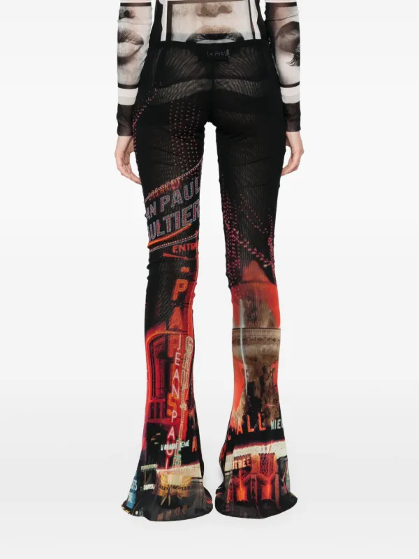 Jean Paul Gaultier Red Pigalle mid-rise Flared Trousers | Black