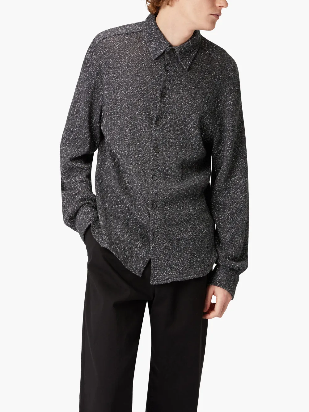 Missoni Geribbeld overhemd met metallic-effect Grijs