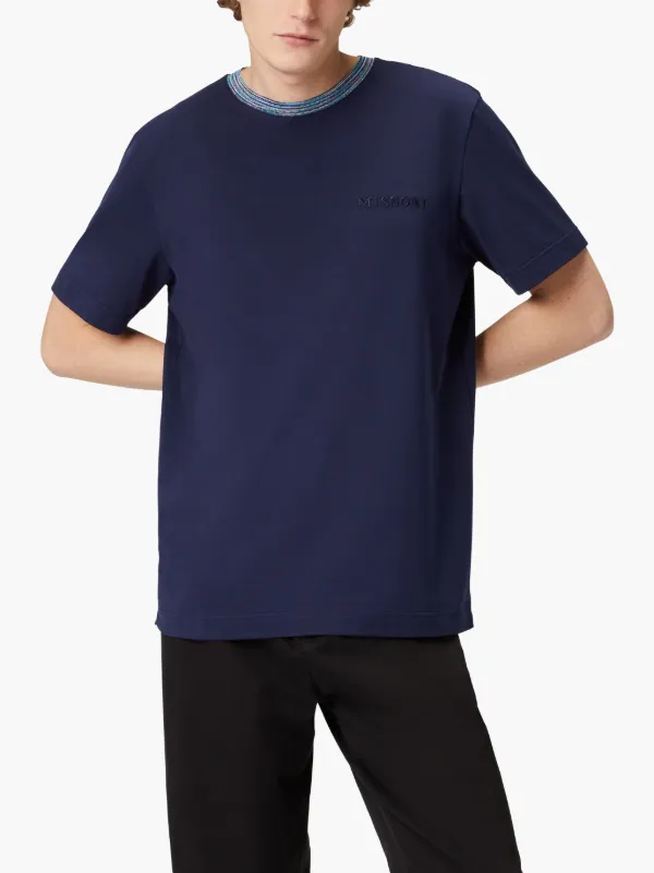 Tシャツ・カットソー MISSONI Embroidered Cotton T-Shirt Missoni Embroidered Cotton T-shirt | Blue | FARFETCH UK
