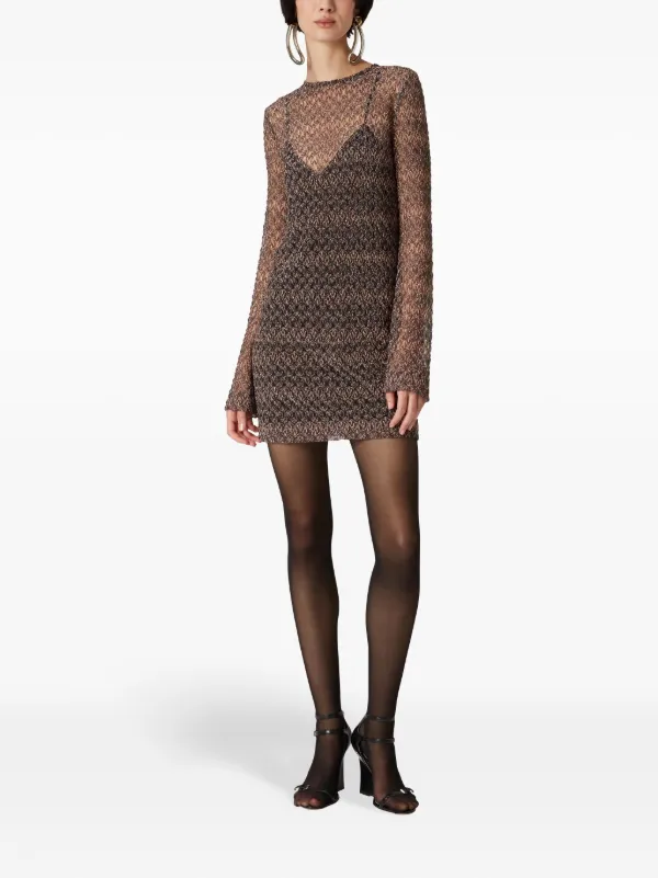 Missoni lamé-effect Mini Dress | Black | FARFETCH