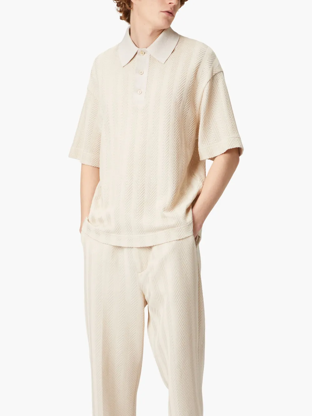 Missoni Gebreid poloshirt met chevron patroon Wit