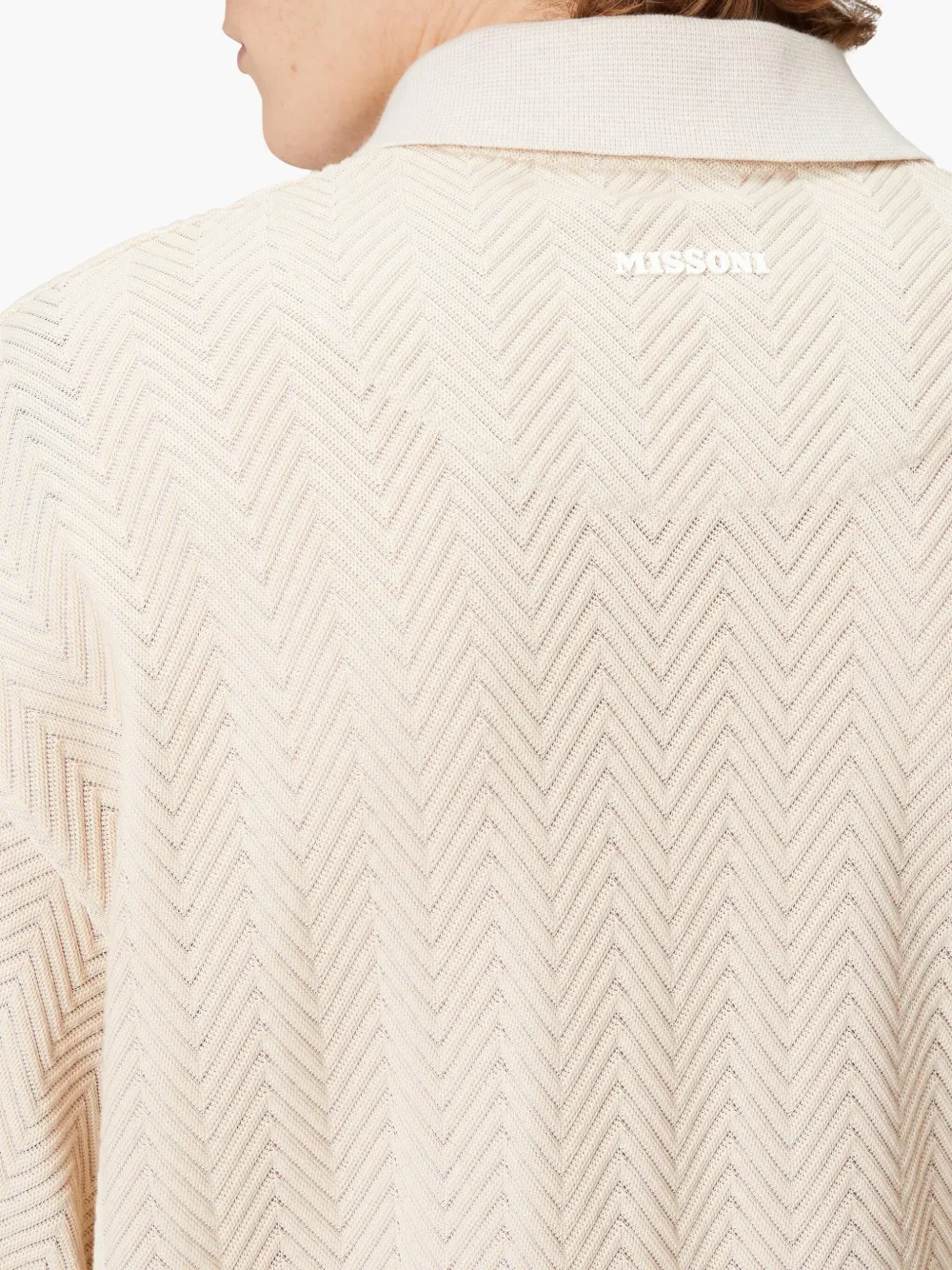 Missoni Gebreid poloshirt met chevron patroon Wit