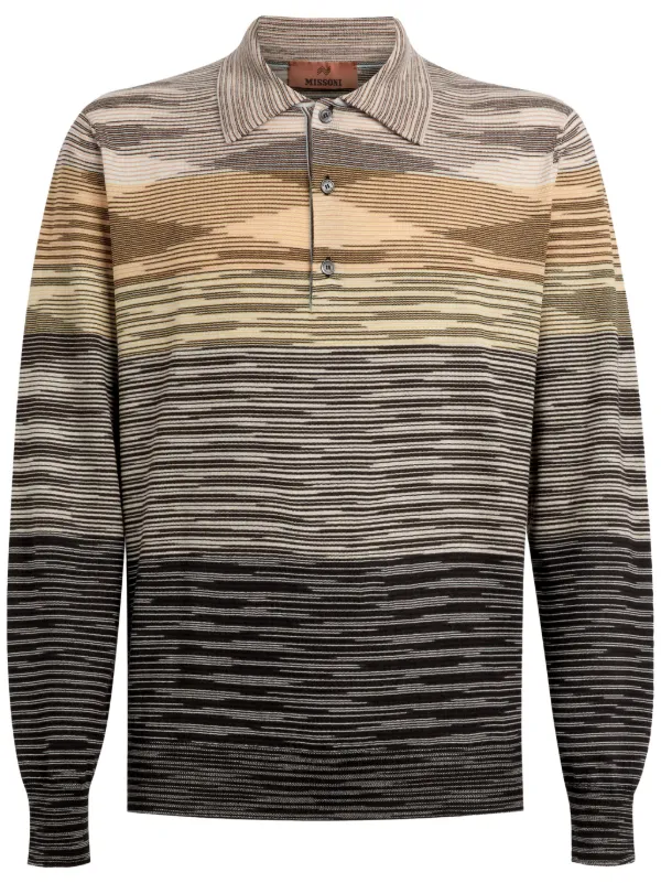 Missoni Slub Wool Polo Shirt in Multicolour