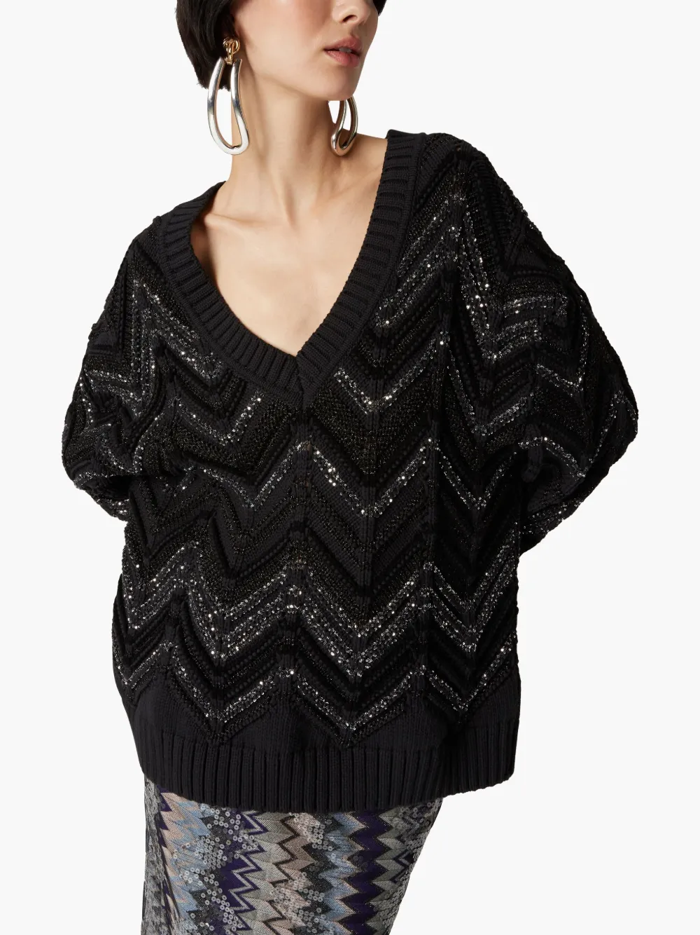 MISSONI LUREX/SEQUIN-EMBELLISHED JUMPER