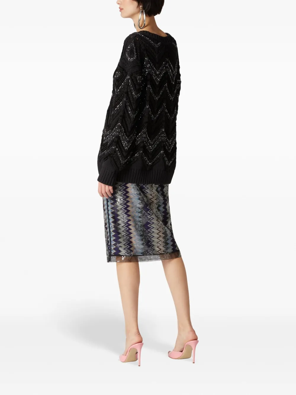 MISSONI LUREX/SEQUIN-EMBELLISHED JUMPER