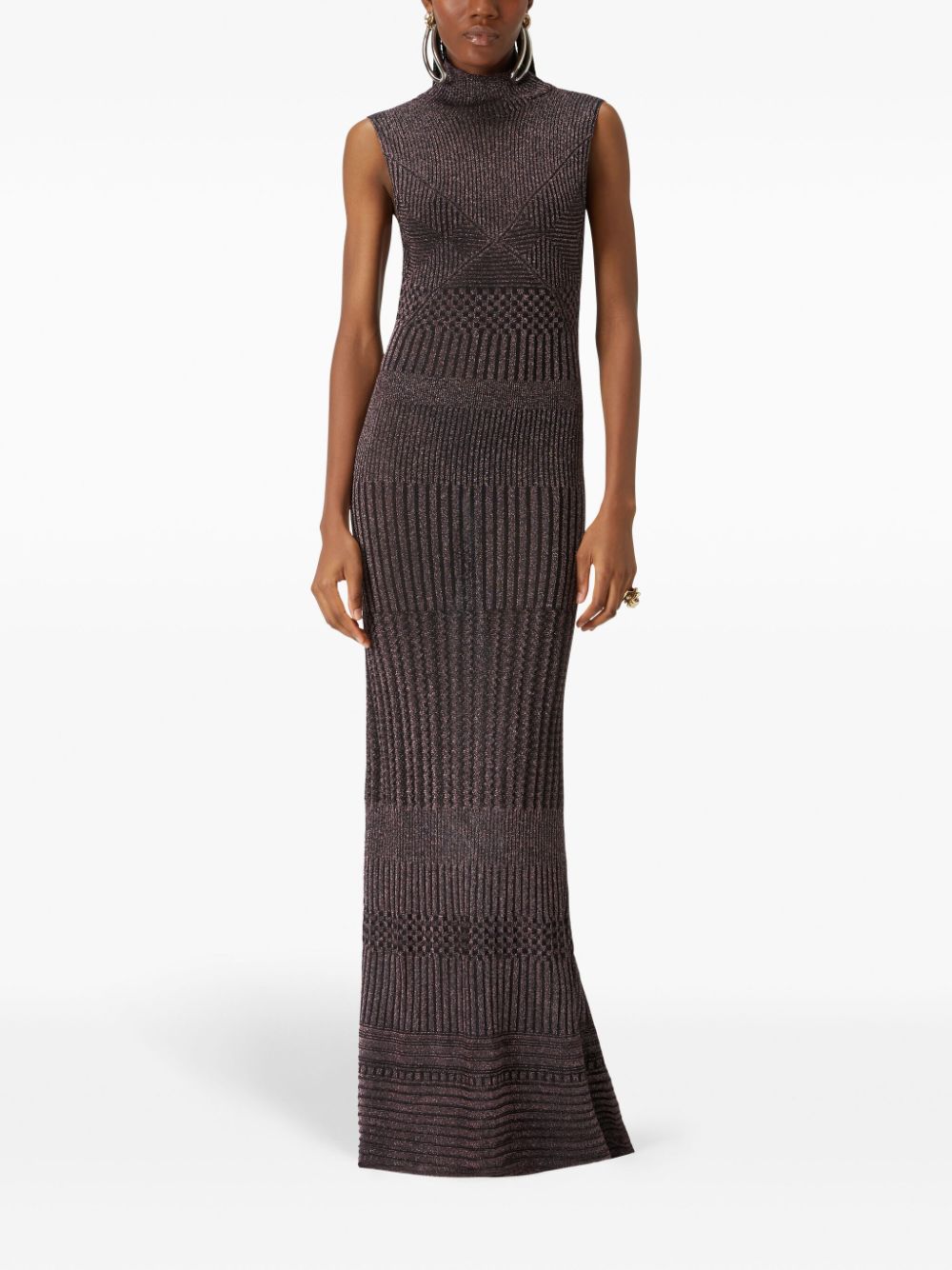 Missoni Maxi-jurk met open rug - Zwart