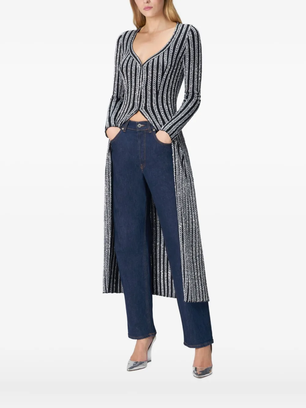 Missoni Gestreifter Cardigan - Schwarz