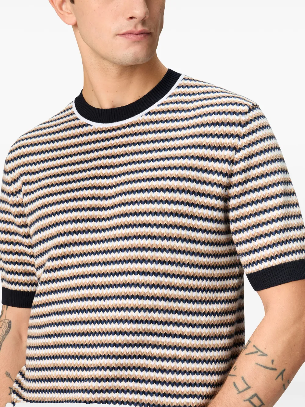 Missoni T-shirt met zizag-patroon Beige
