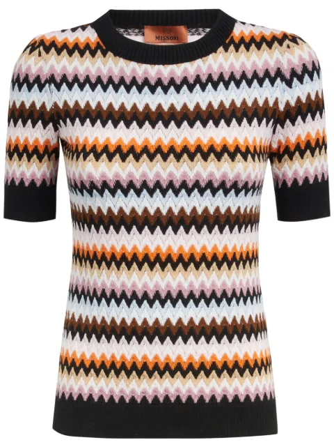 Missoni zigzag-woven knitted top