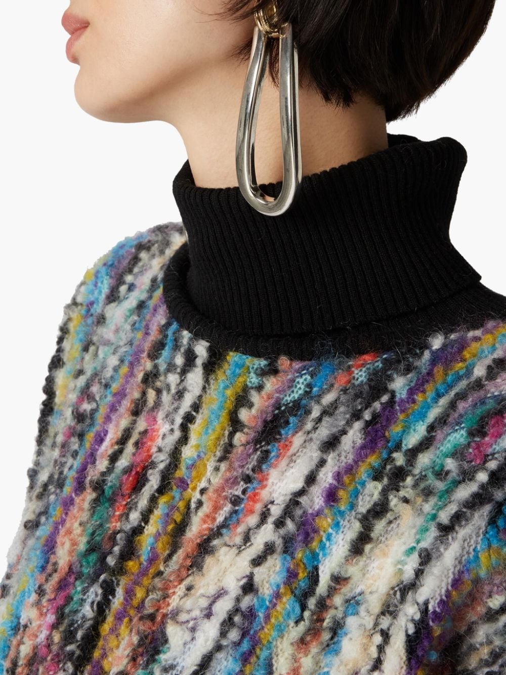 Shop Missoni Roll-neck Knitted Jumper In Black