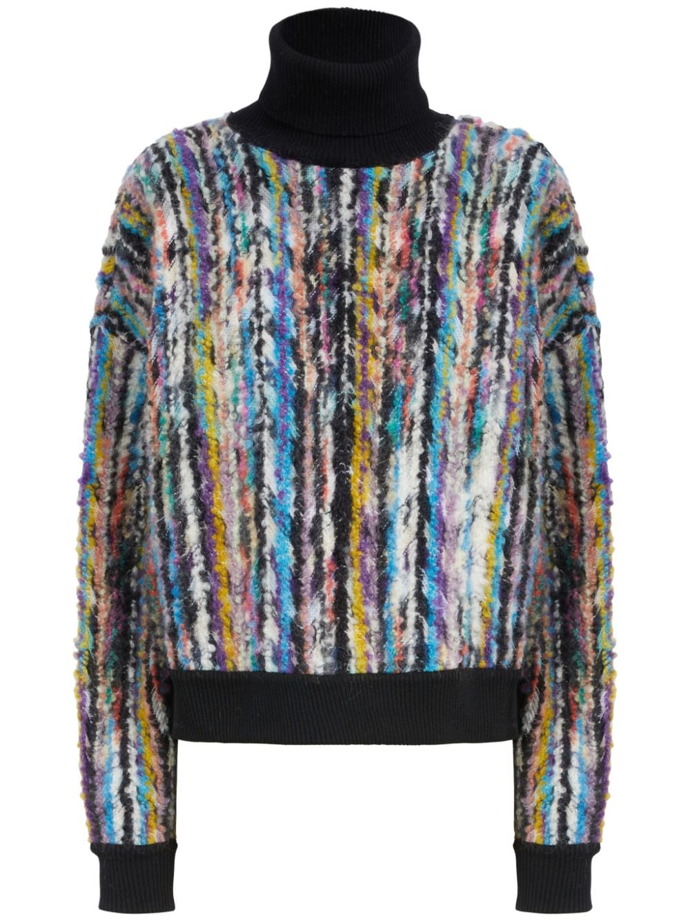 Shop Missoni Roll-neck Knitted Jumper In Black