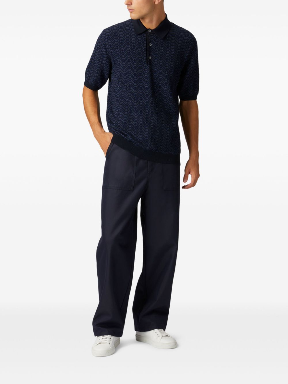 Missoni zigzag-woven cargo pants - Blauw