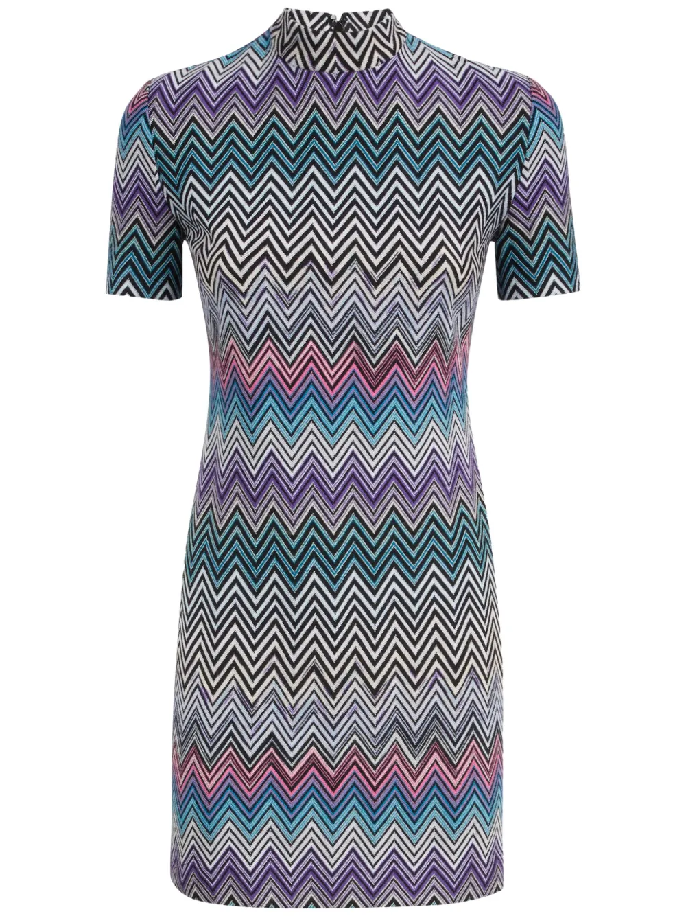 Missoni zigzag short-sleeve mini dress - Green