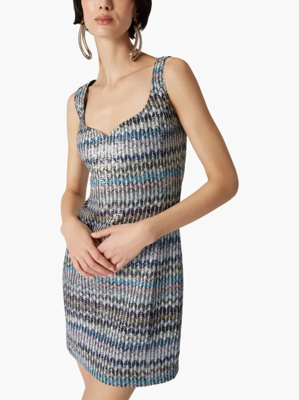 【Missoni】ラメミニドレス Missoni ラメ ミニドレス | ブルー | FARFETCH JP