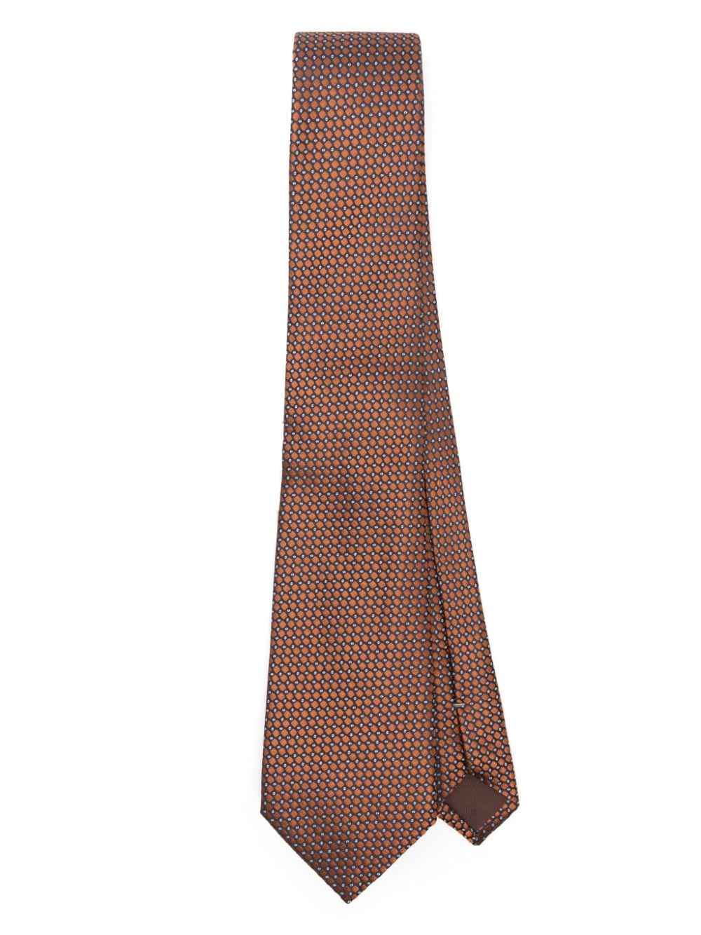 patterned-jacquard silk tie