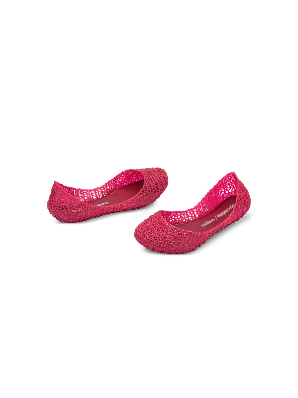 Mini Melissa Campana ballerina's met glitter Roze