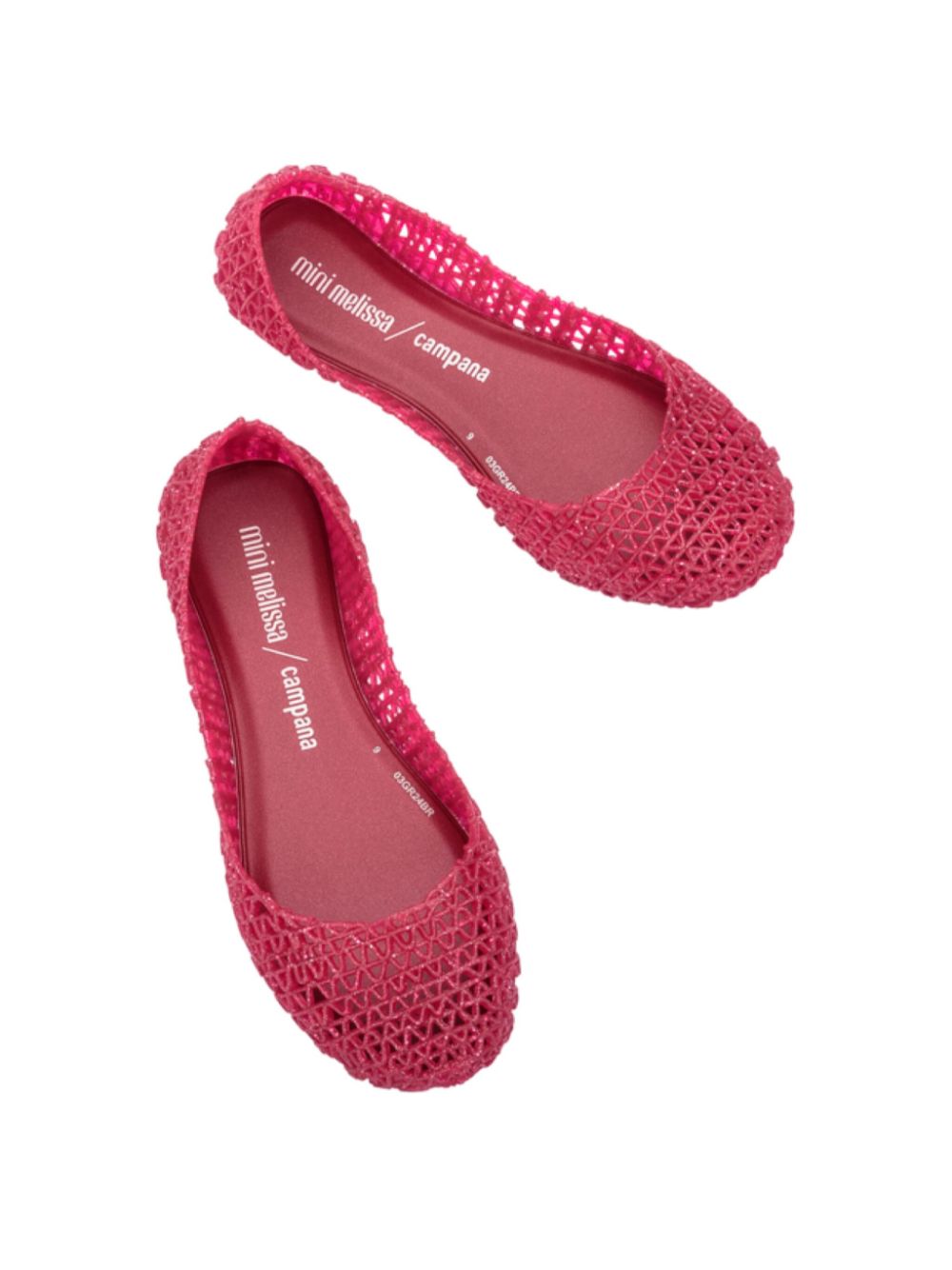 Mini Melissa Campana ballerina's met glitter Roze