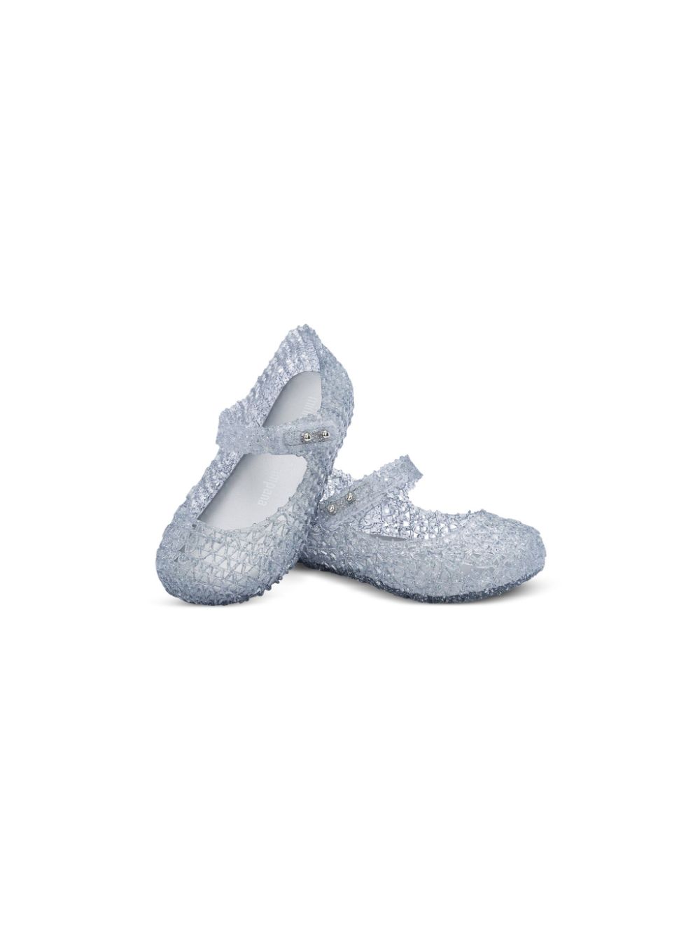 Mini Melissa Campana ballerina's met glitter Blauw