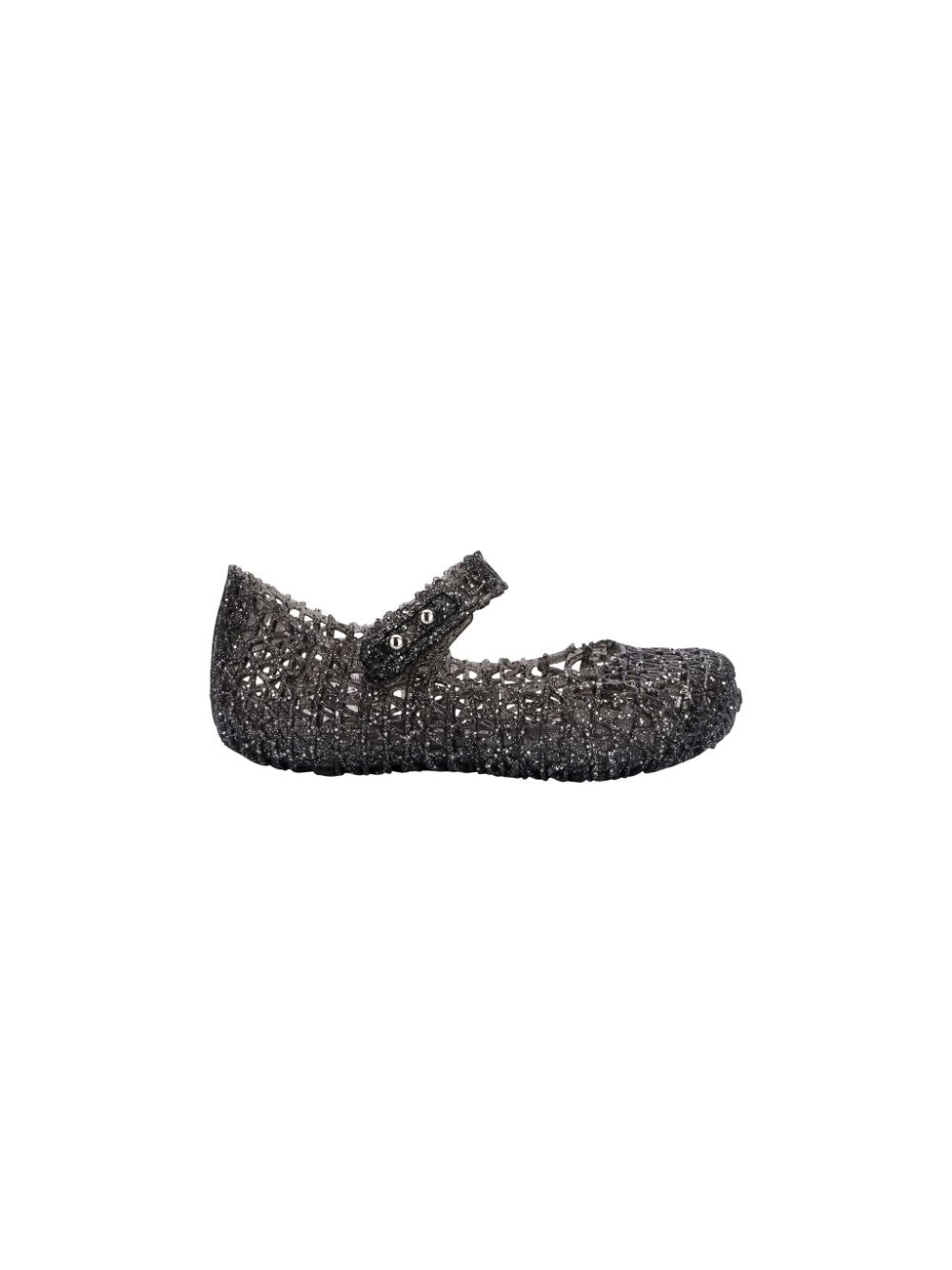 Mini Melissa Campana ballerina's met glitter - Zwart