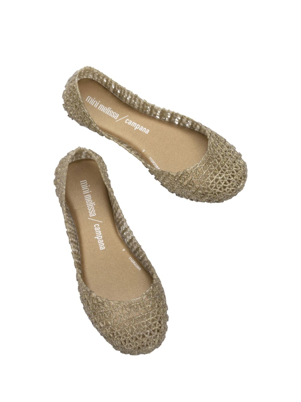 Mini Melissa Campana ballerina's met glitter Beige