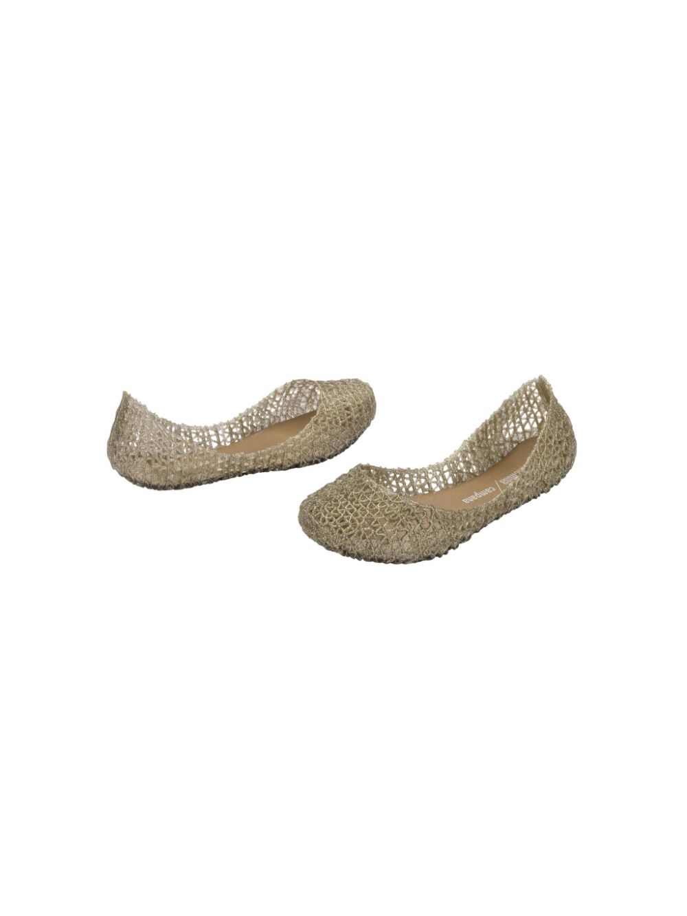 Mini Melissa Campana ballerina's met glitter Beige