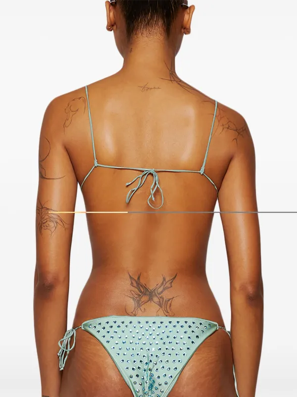 【OSEREE】gem crystal-embellished ホールターネック ビキニ Oséree Gem crystal-embellished Bikini | Green | FARFETCH