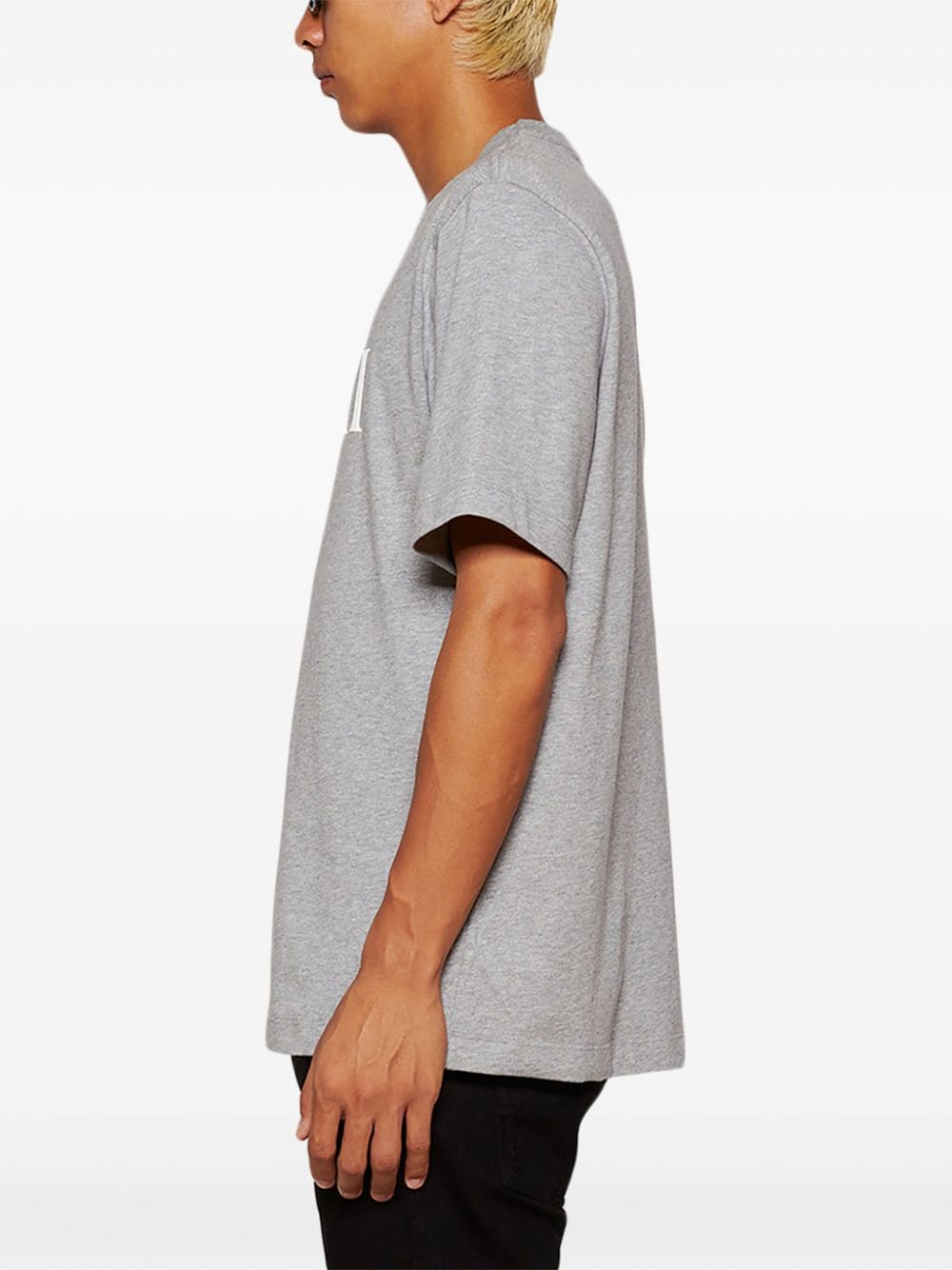 Shop Amiri Logo-print Cotton T-shirt In Grey