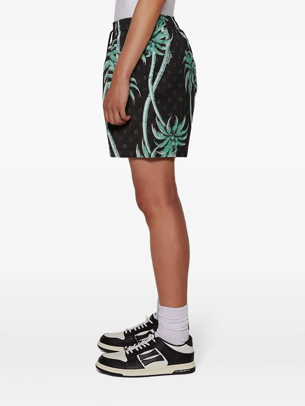 AMIRI Zwembroek met palmboomprint Zwart