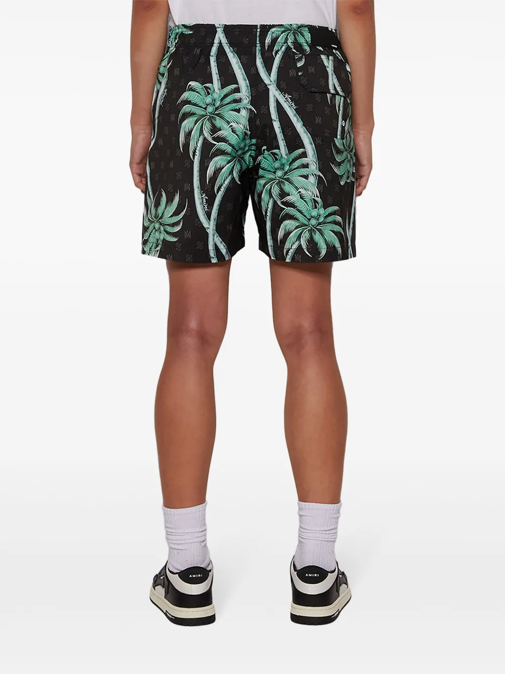 AMIRI Zwembroek met palmboomprint Zwart