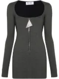 The Attico mélange-effect mini dress - Black