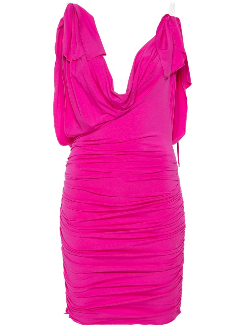 Shop Attico Draped Mini Dress In Pink