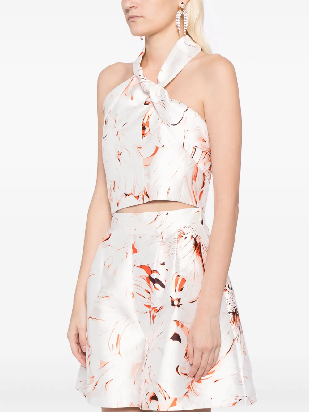 Saiid Kobeisy Strapless top met print Wit