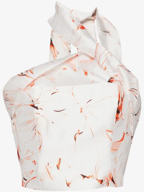 Saiid Kobeisy top strapless estampado